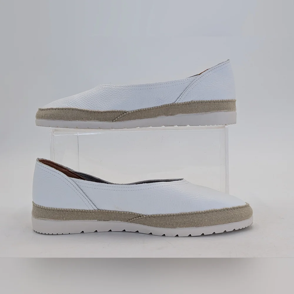 Verbenas Noelia Women Sz 10 Made in Spain Espadrilles White Leather